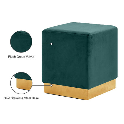 Jax Green Velvet Ottoman/Stool