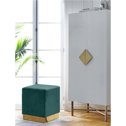 Jax Green Velvet Ottoman/Stool