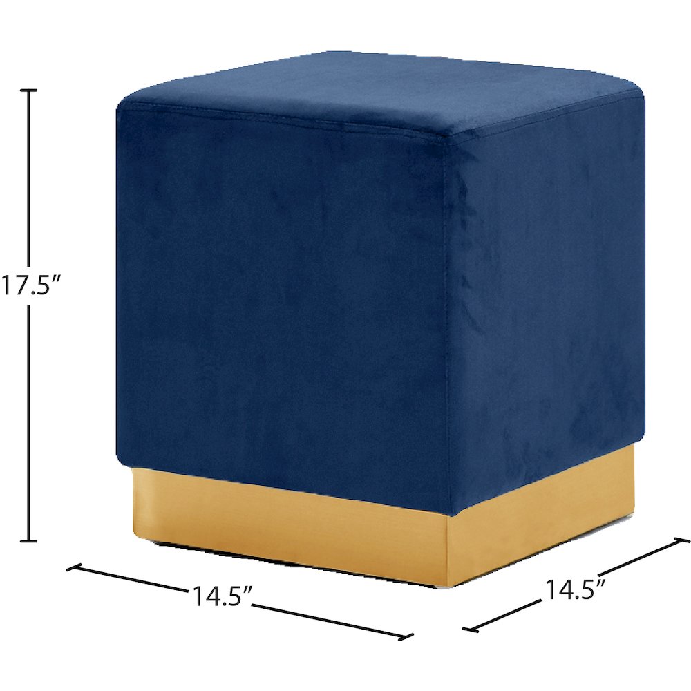 Jax Navy Velvet Ottoman/Stool