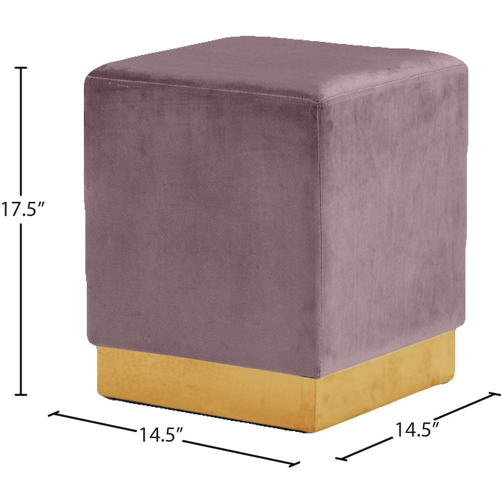 Jax Pink Velvet Ottoman/Stool