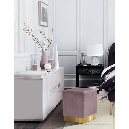 Jax Pink Velvet Ottoman/Stool