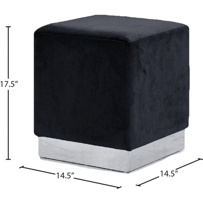 Jax Black Velvet Ottoman/Stool