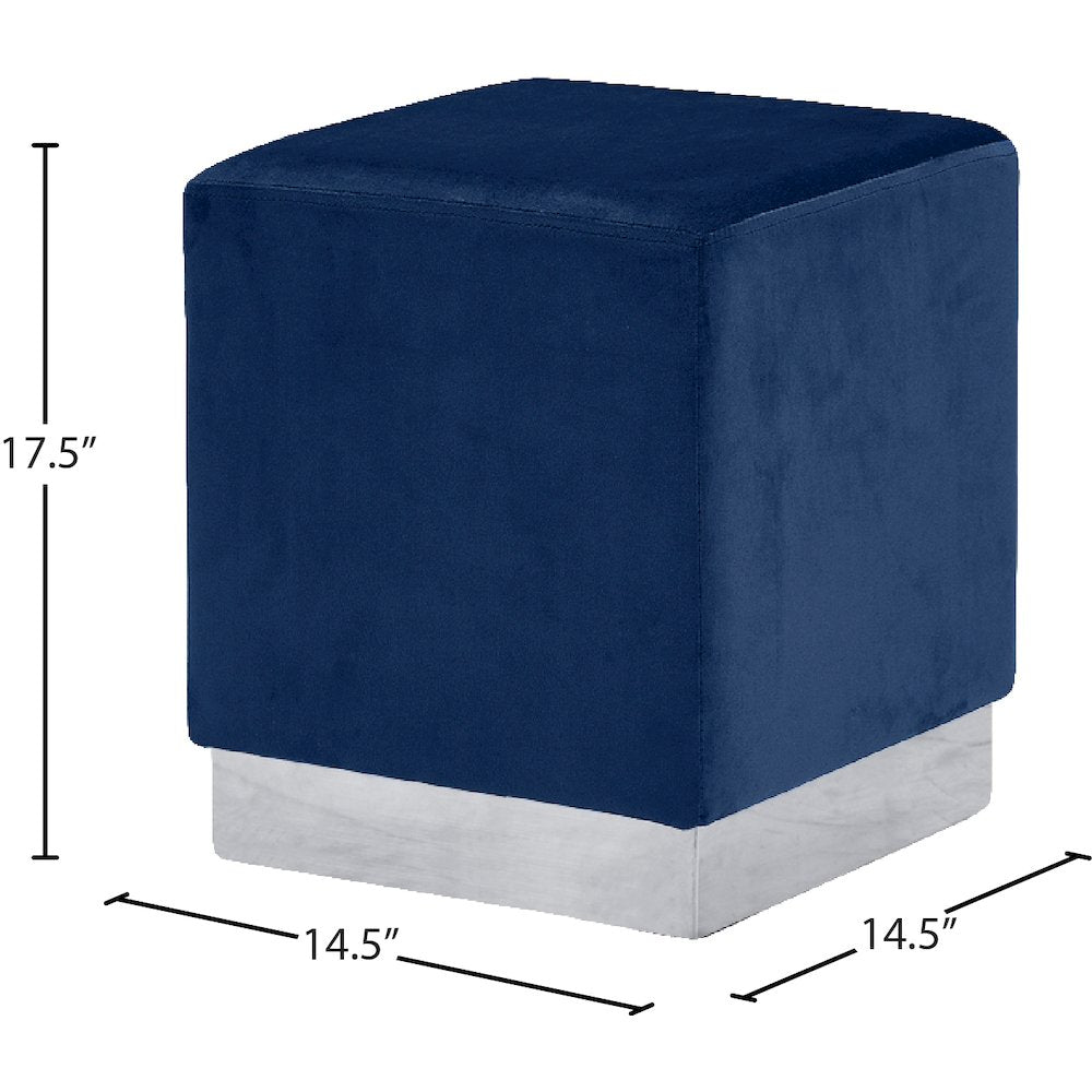 Jax Navy Velvet Ottoman/Stool