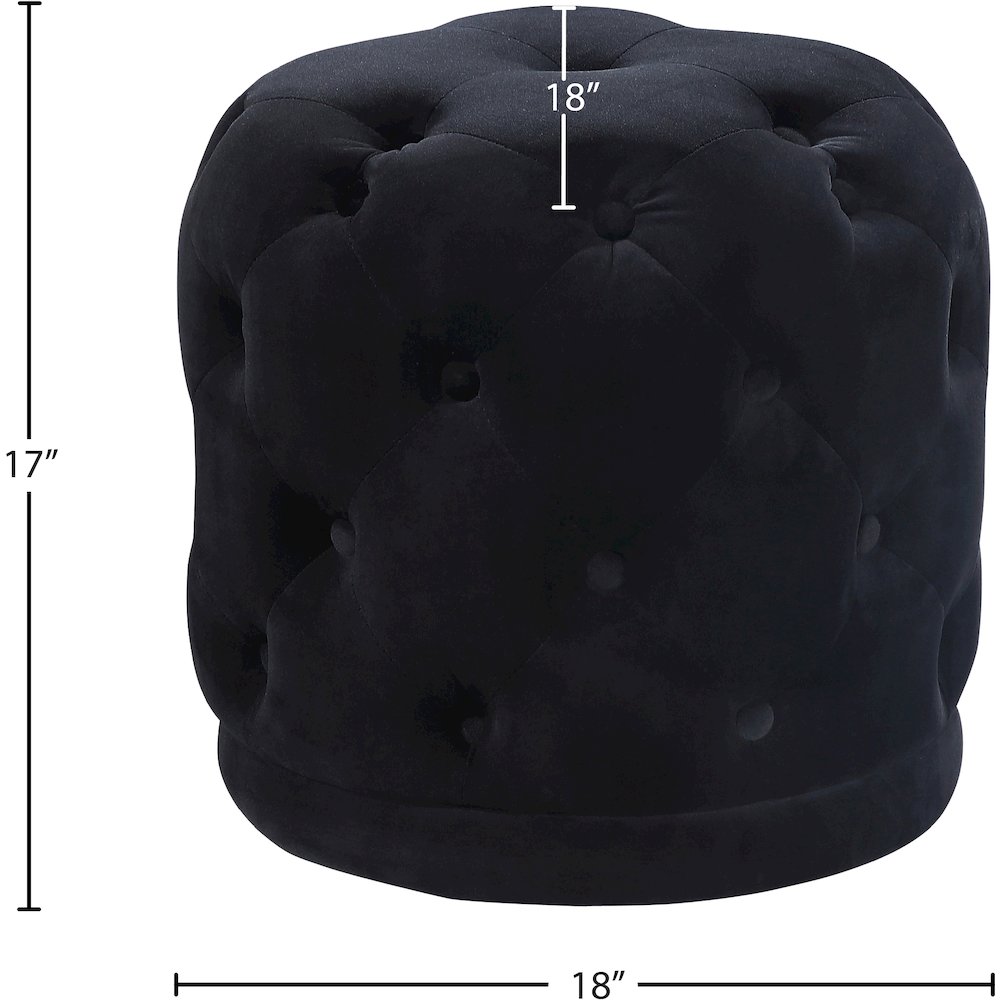 Harper Black Velvet Ottoman/Stool