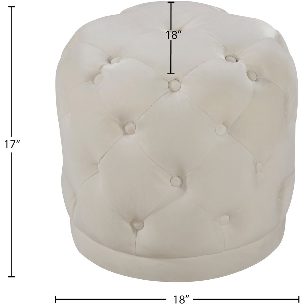 Harper Cream Velvet Ottoman/Stool
