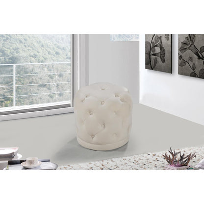 Harper Cream Velvet Ottoman/Stool