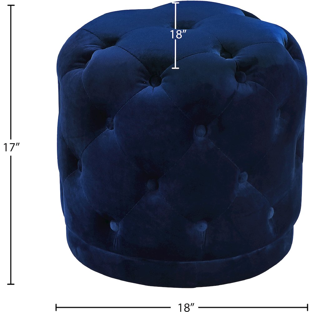 Harper Navy Velvet Ottoman/Stool