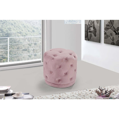 Harper Pink Velvet Ottoman/Stool
