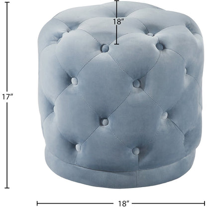 Harper Sky Blue Velvet Ottoman/Stool