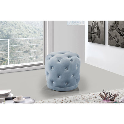 Harper Sky Blue Velvet Ottoman/Stool