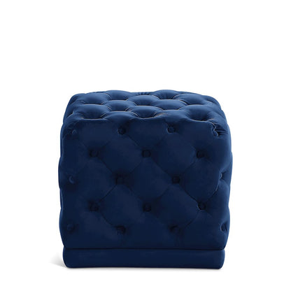 Stella Navy Velvet Ottoman/Stool