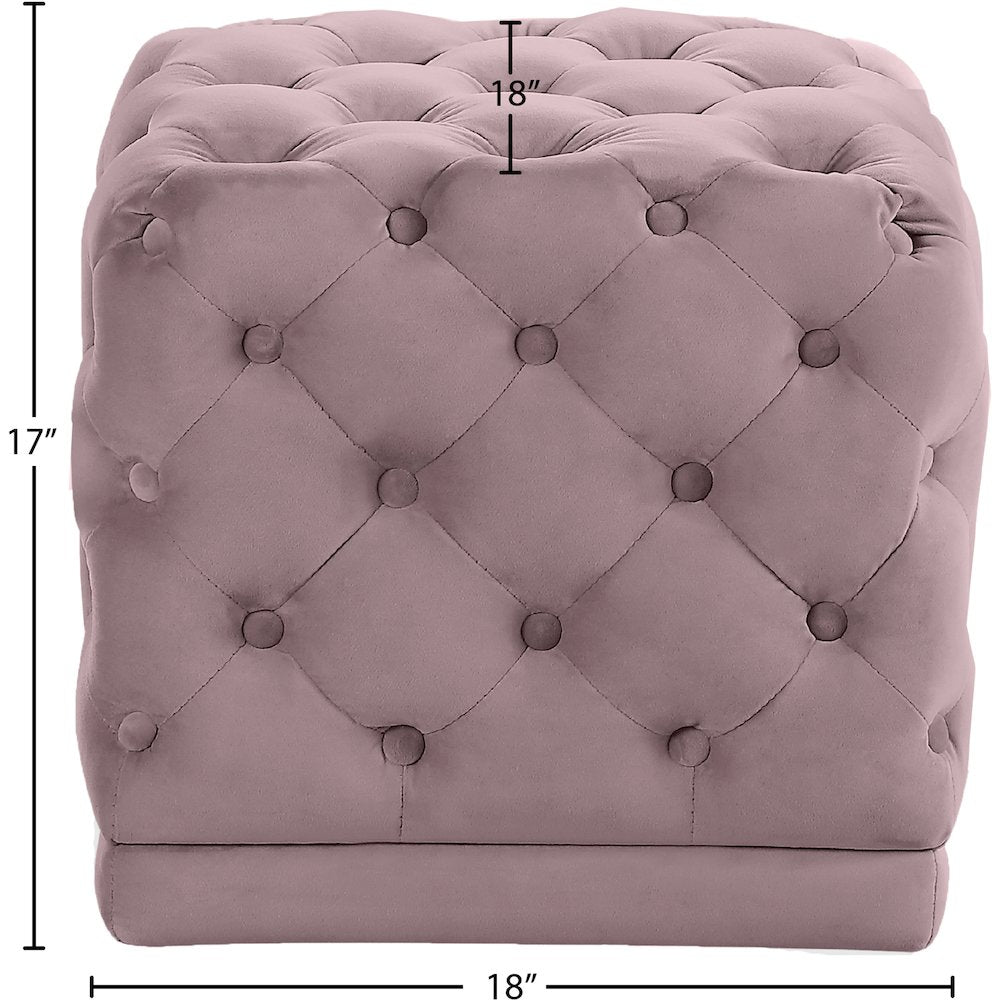 Stella Pink Velvet Ottoman/Stool
