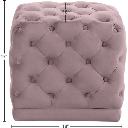 Stella Pink Velvet Ottoman/Stool