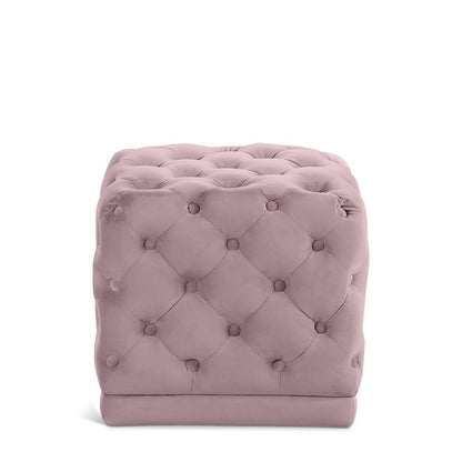 Stella Pink Velvet Ottoman/Stool
