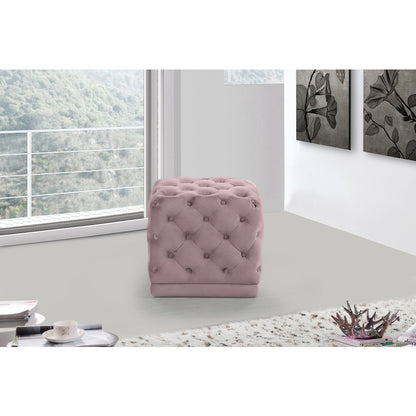 Stella Pink Velvet Ottoman/Stool