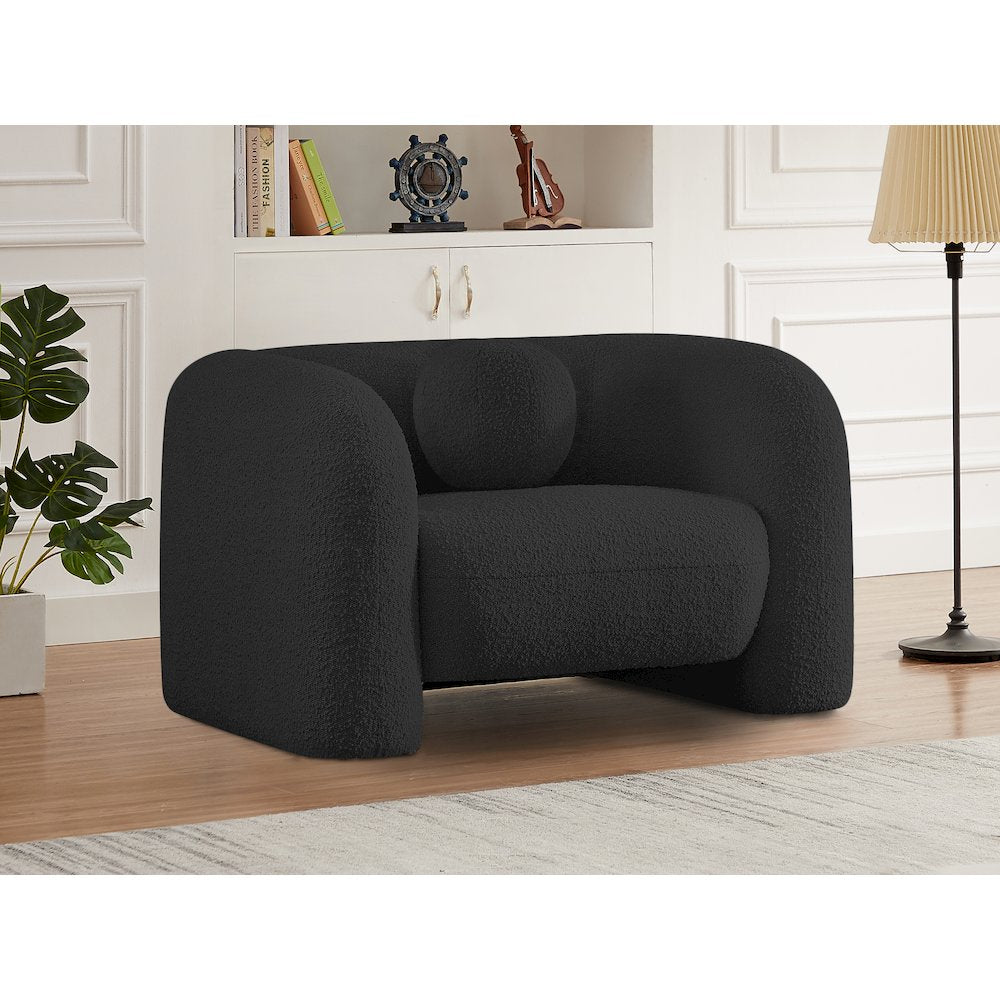 Emory Black Boucle Fabric Chair
