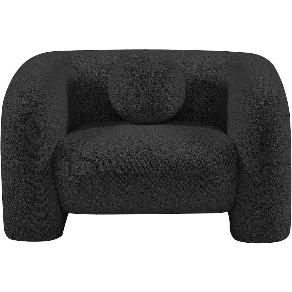 Emory Black Boucle Fabric Chair