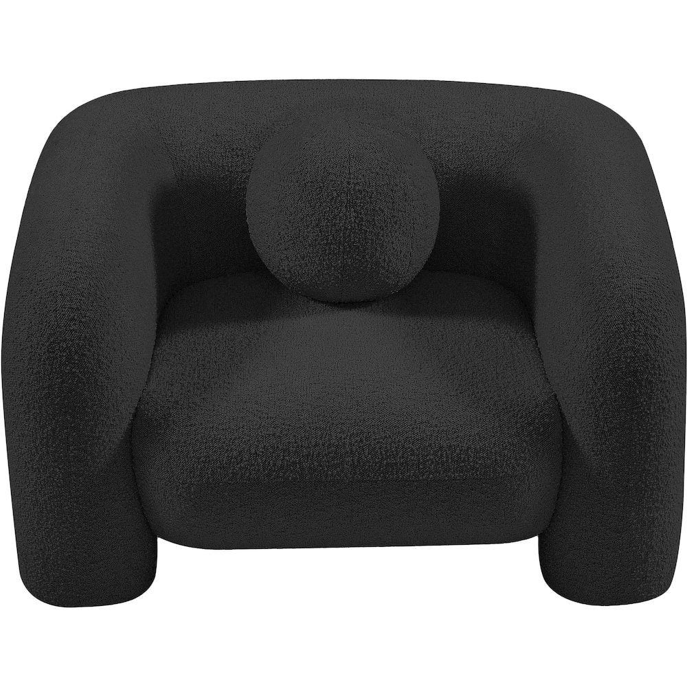 Emory Black Boucle Fabric Chair