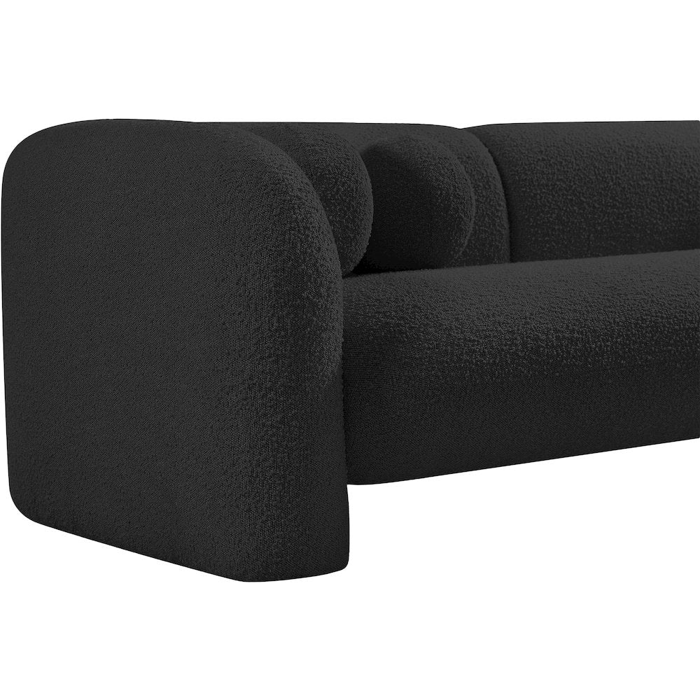 Emory Black Boucle Fabric Loveseat