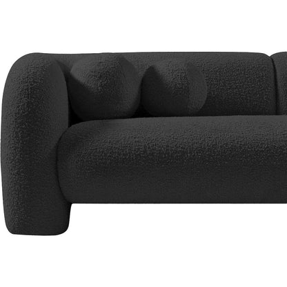 Emory Black Boucle Fabric Loveseat