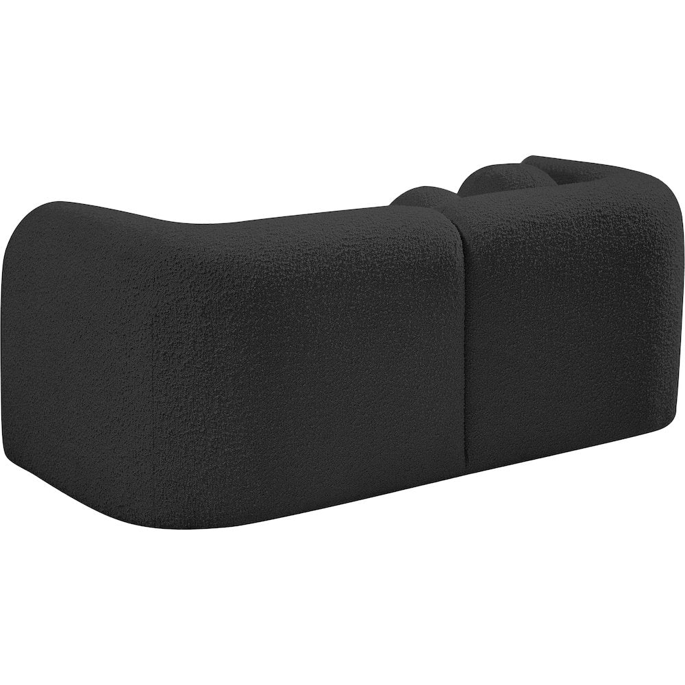 Emory Black Boucle Fabric Loveseat