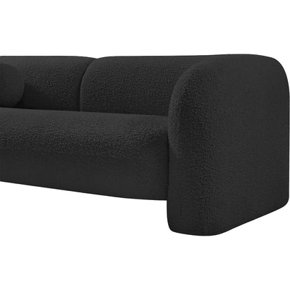 Emory Black Boucle Fabric Loveseat