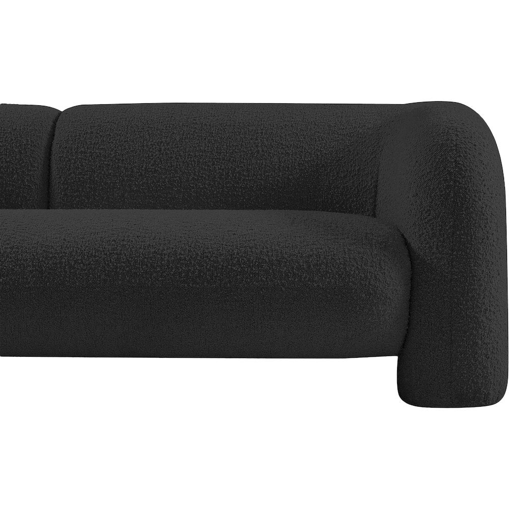 Emory Black Boucle Fabric Sofa