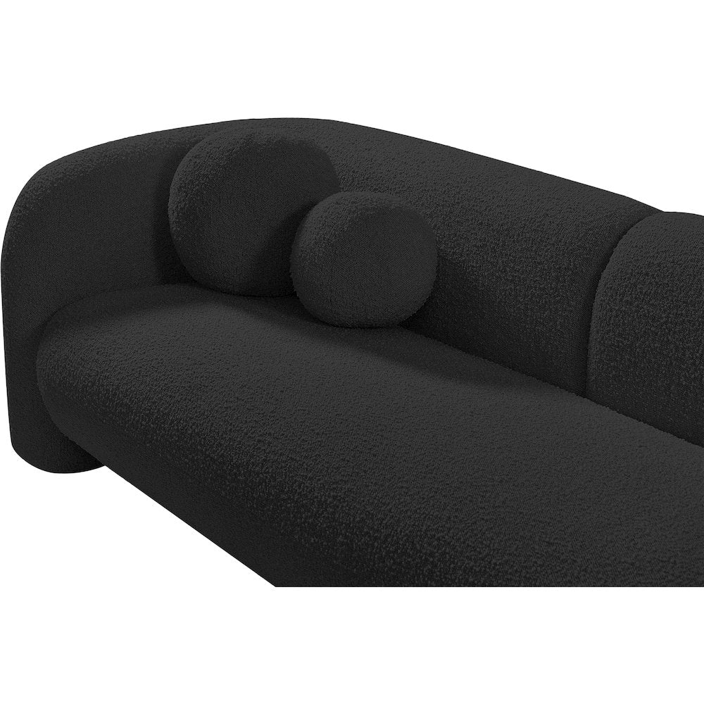 Emory Black Boucle Fabric Sofa