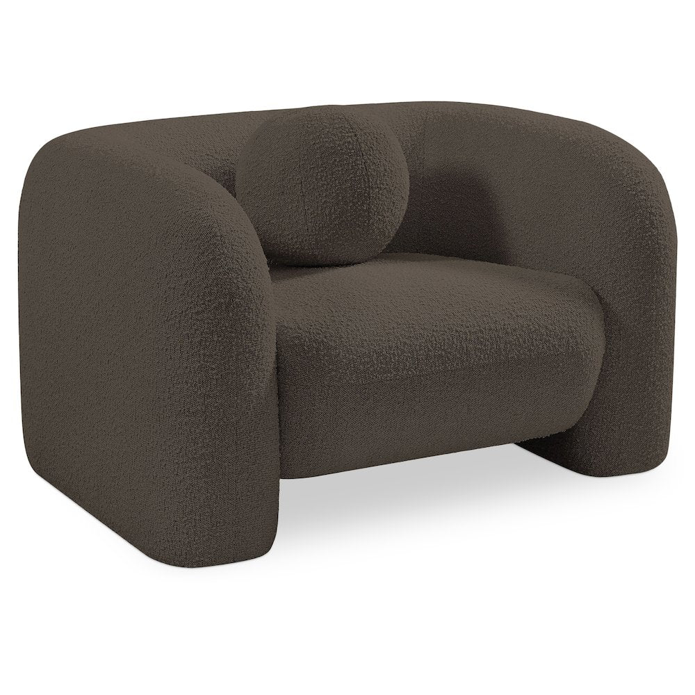 Emory Brown Boucle Fabric Chair
