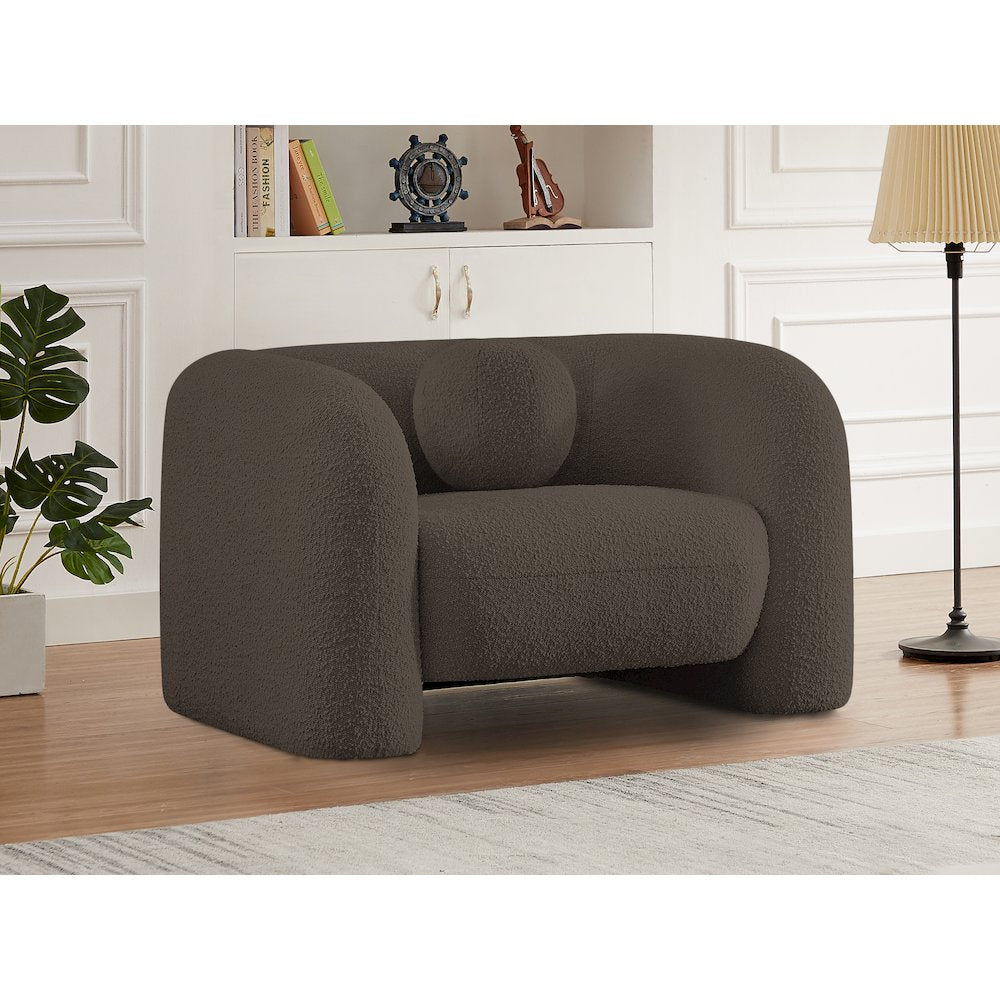 Emory Brown Boucle Fabric Chair
