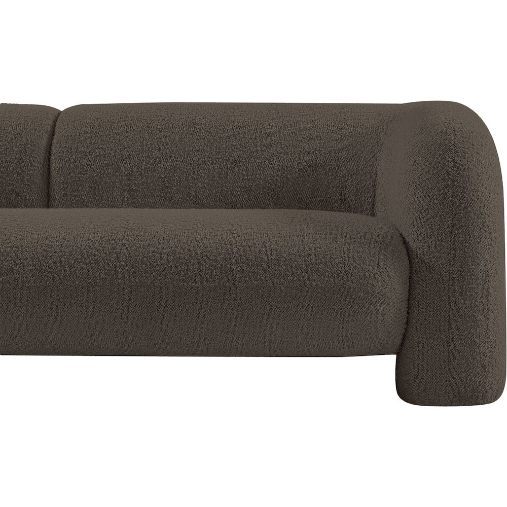 Emory Brown Boucle Fabric Loveseat