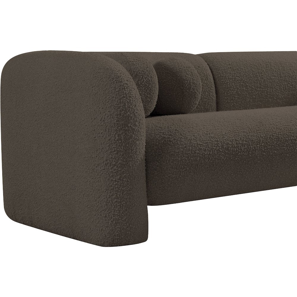 Emory Brown Boucle Fabric Loveseat