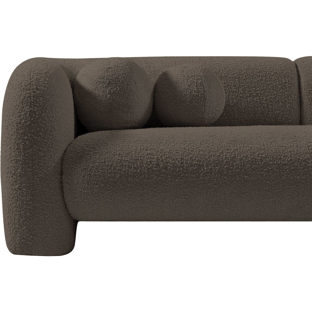 Emory Brown Boucle Fabric Loveseat