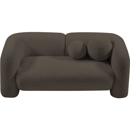 Emory Brown Boucle Fabric Loveseat