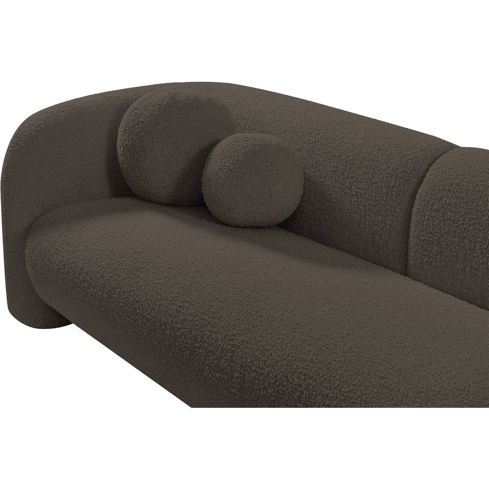 Emory Brown Boucle Fabric Loveseat