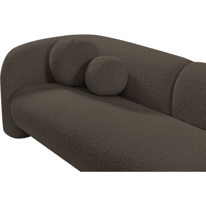 Emory Brown Boucle Fabric Loveseat