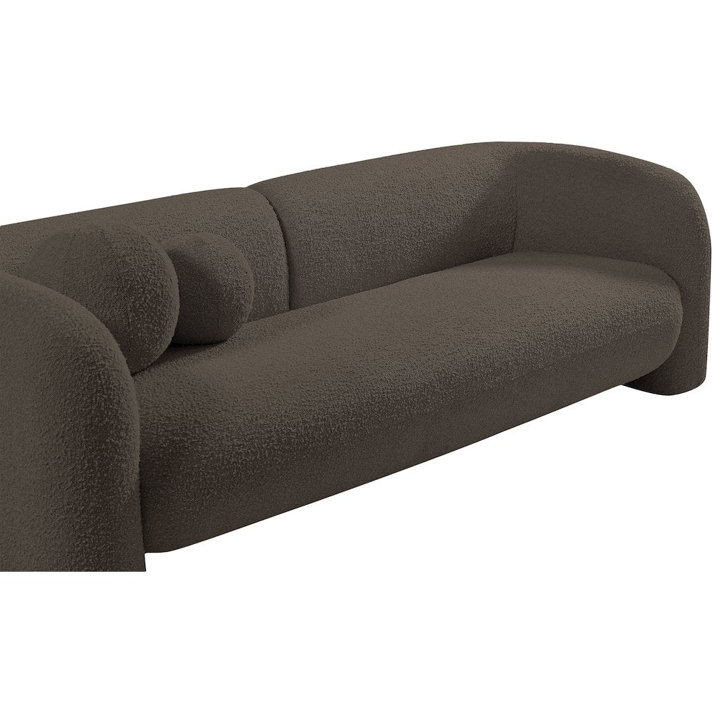 Emory Brown Boucle Fabric Sofa