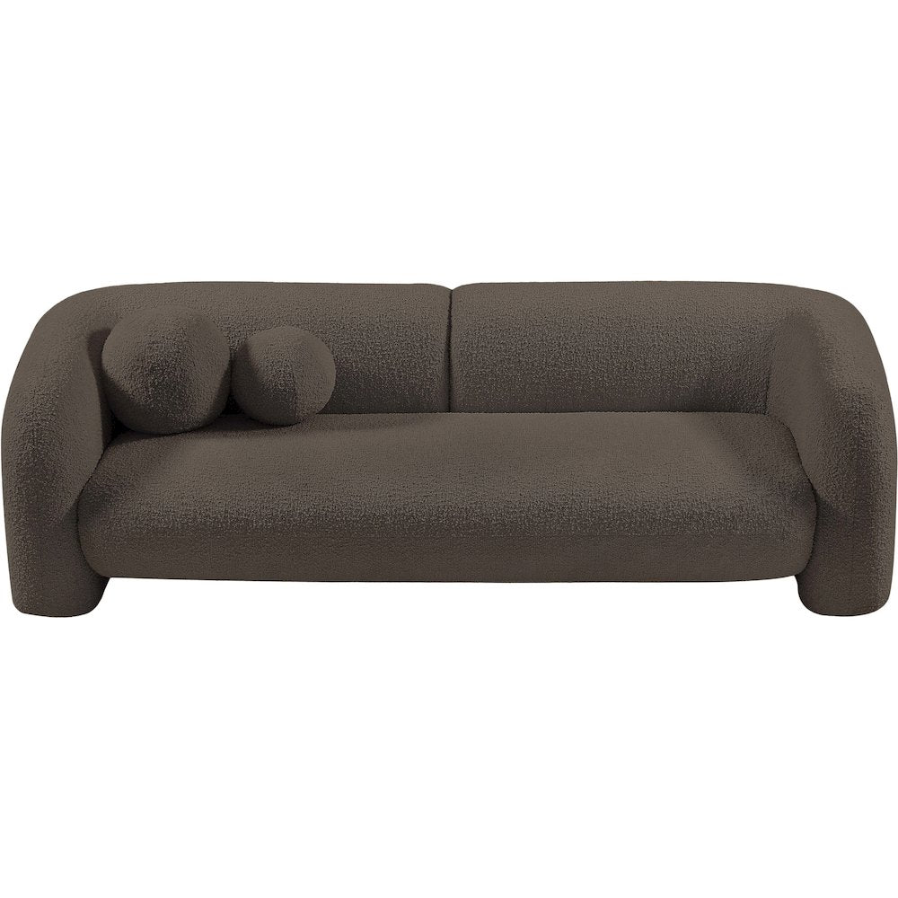 Emory Brown Boucle Fabric Sofa