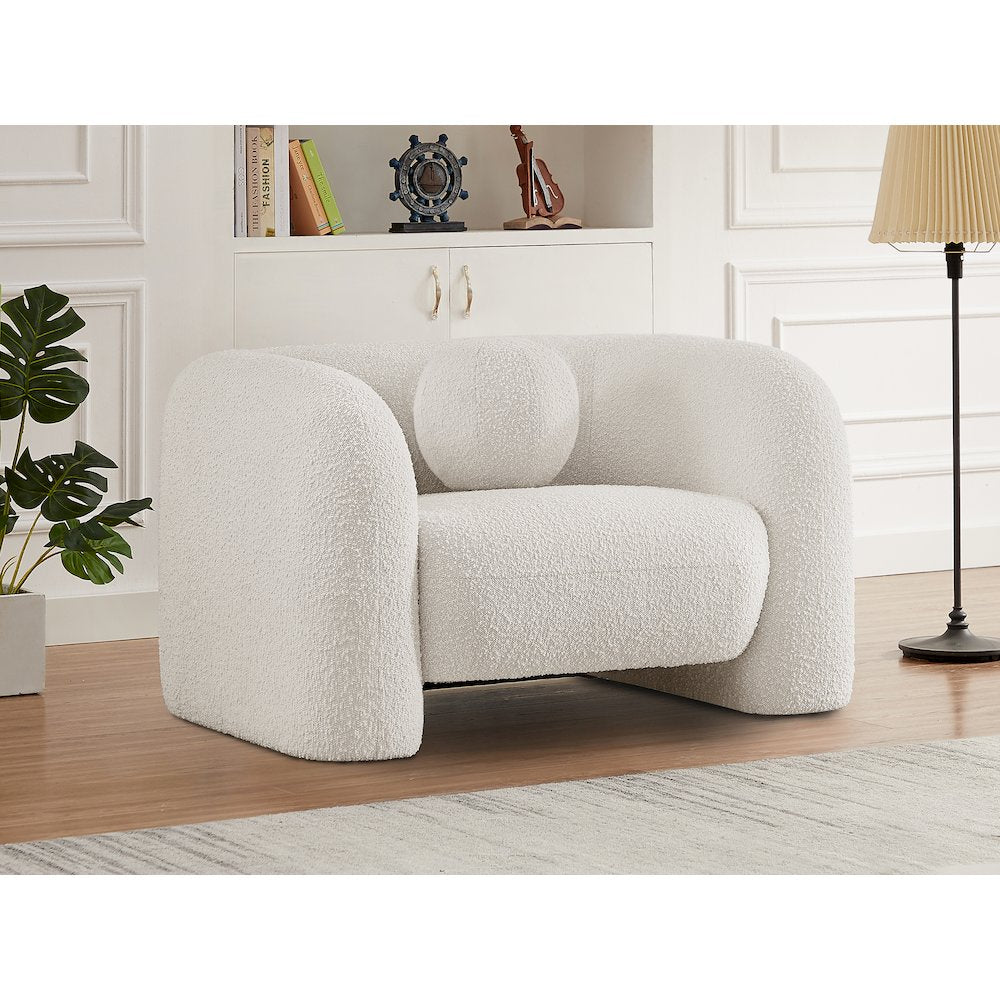 Emory Cream Boucle Fabric Chair