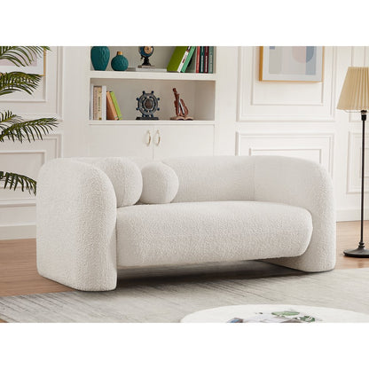 Emory Cream Boucle Fabric Loveseat