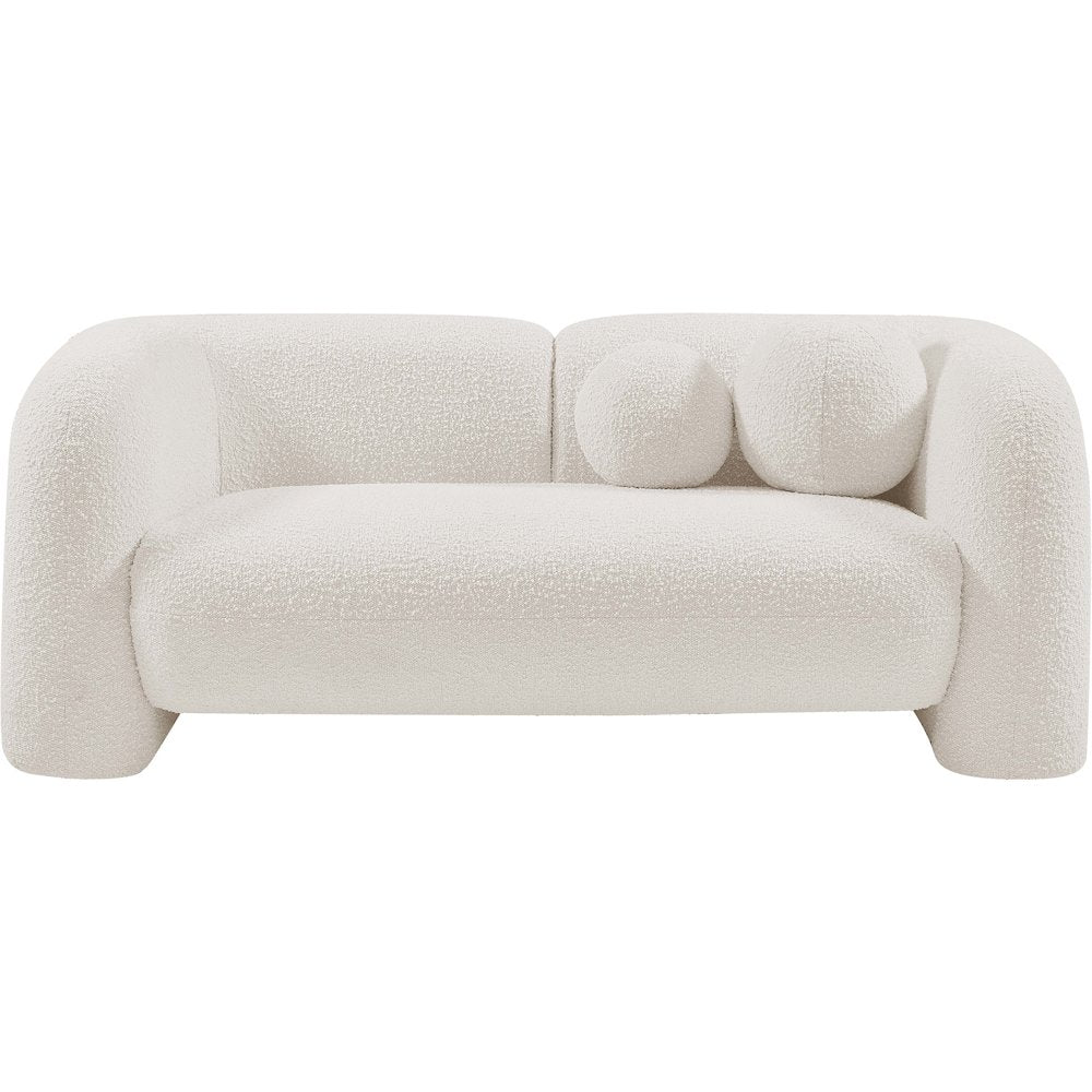 Emory Cream Boucle Fabric Loveseat