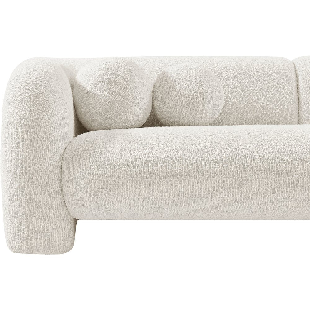 Emory Cream Boucle Fabric Sofa