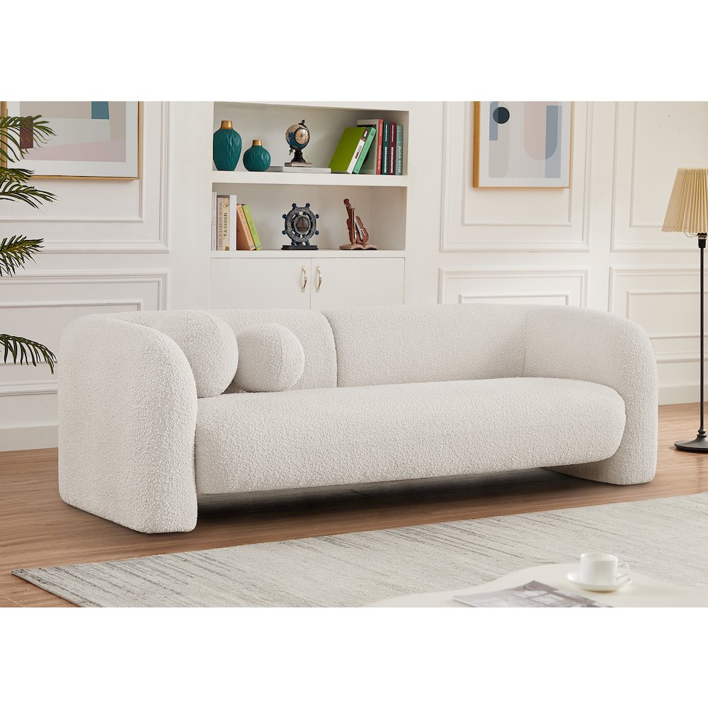 Emory Cream Boucle Fabric Sofa