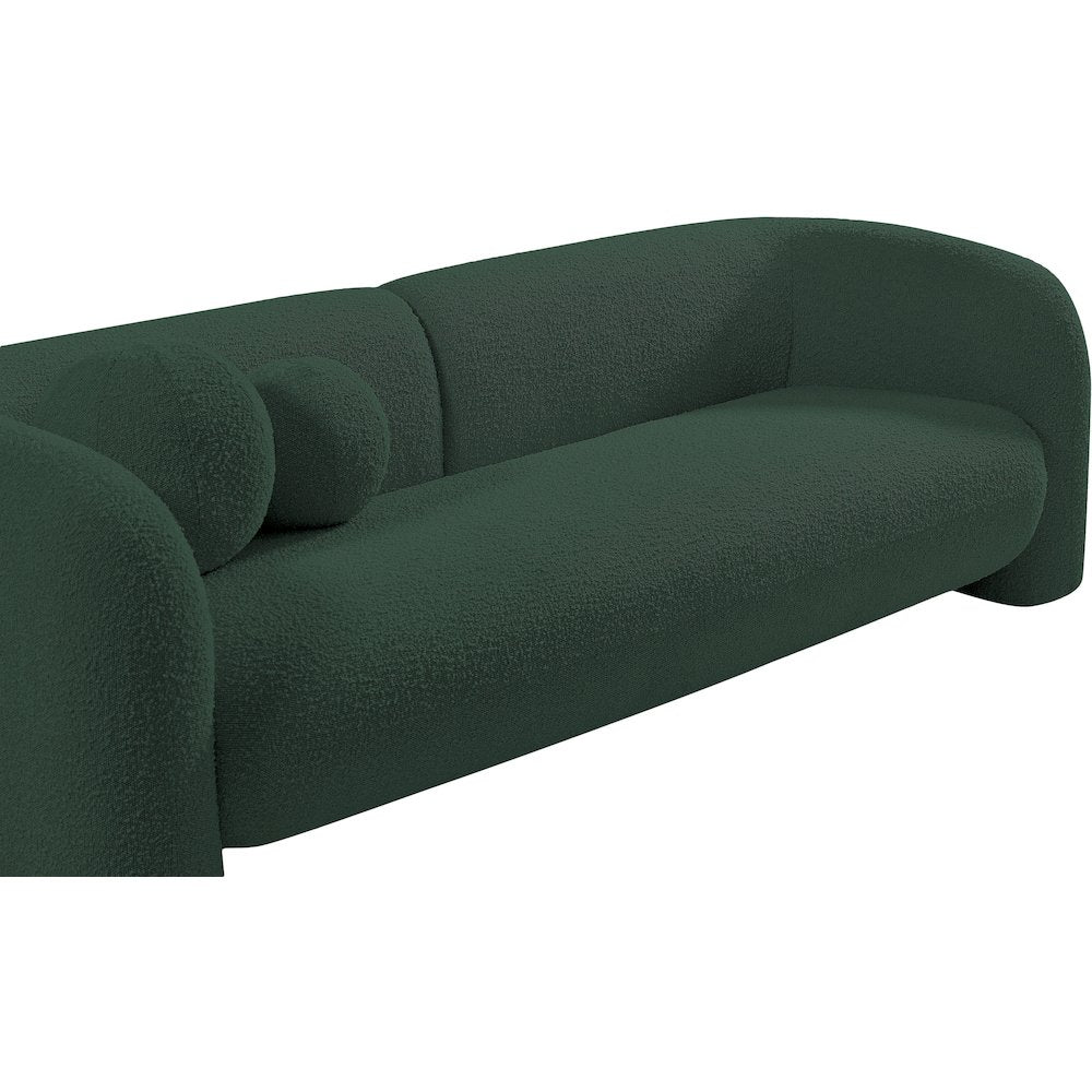 Emory Green Boucle Fabric Loveseat