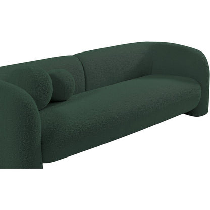 Emory Green Boucle Fabric Loveseat