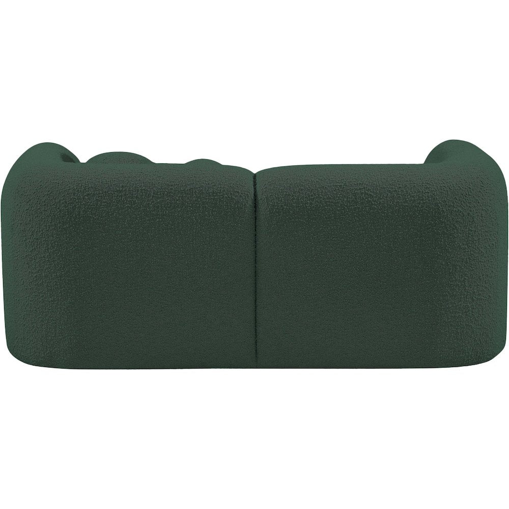 Emory Green Boucle Fabric Loveseat