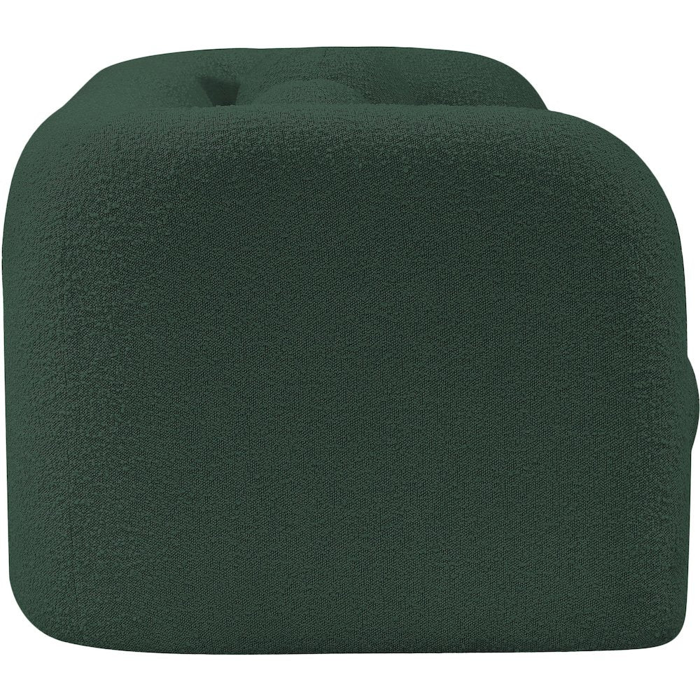 Emory Green Boucle Fabric Loveseat