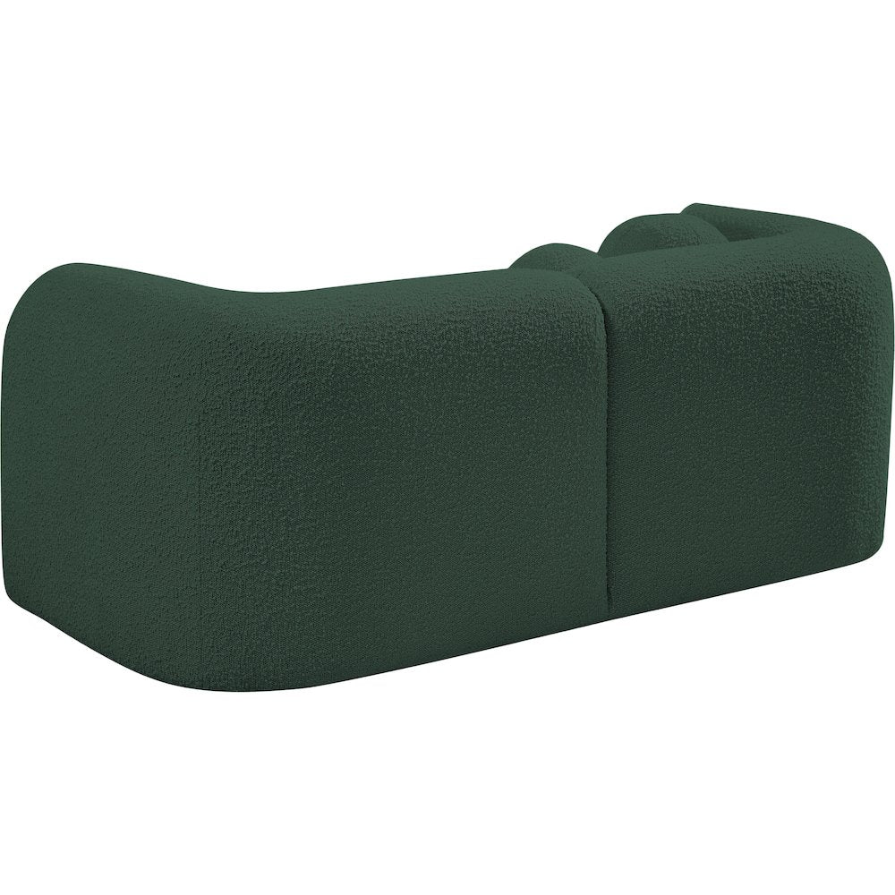 Emory Green Boucle Fabric Loveseat