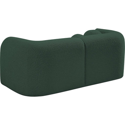 Emory Green Boucle Fabric Loveseat