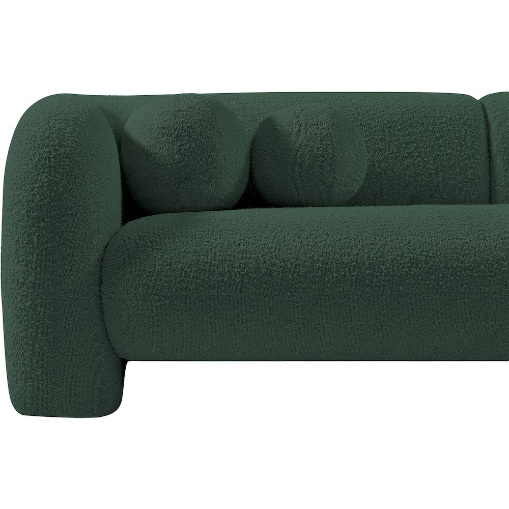 Emory Green Boucle Fabric Sofa